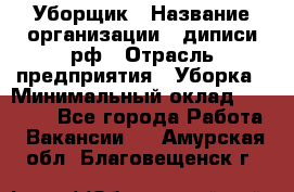 Уборщик › Название организации ­ диписи.рф › Отрасль предприятия ­ Уборка › Минимальный оклад ­ 12 000 - Все города Работа » Вакансии   . Амурская обл.,Благовещенск г.